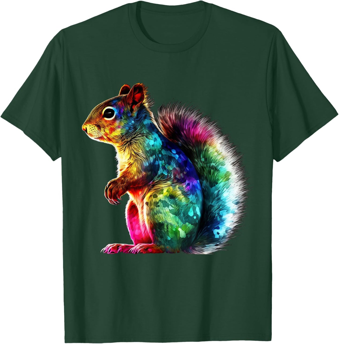 Squirrel Artwork - Colourful Animal Squirrel T-Shirt - T-Shirt | Forest