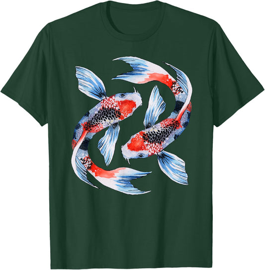 Japanese Koi Carp Nishikigoi Fish Cherry Blossoms Men Women T-Shirt - T-Shirt | Forest