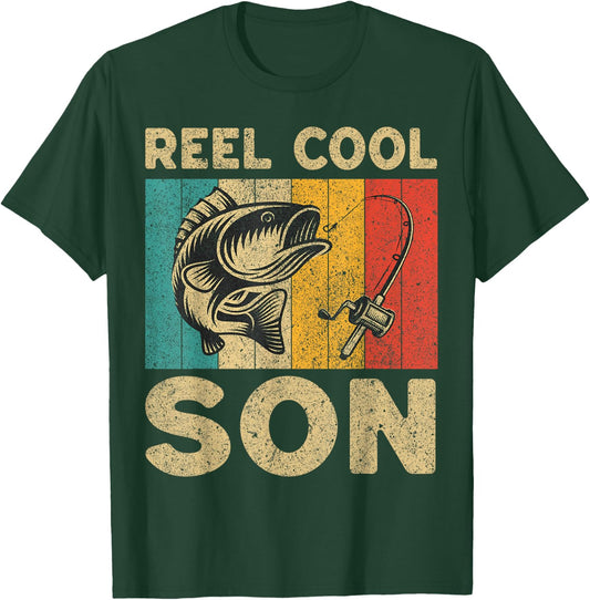 Father's Day Present Funny Fishing Reel Cool Son T-Shirt - T-Shirt | Forest