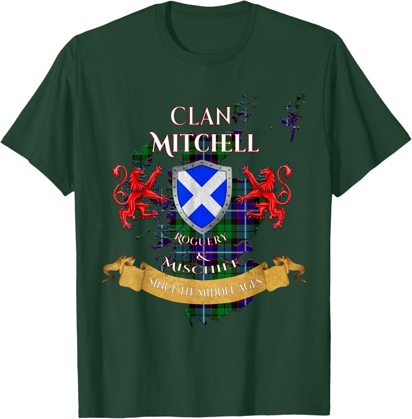Mitchell Scottish Family Clan Middle Ages Mischief T-Shirt - T-Shirt | Forest