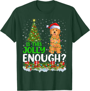 Is This Jolly Enough Goldendoodle Dog Christmas Tree T-Shirt - T-Shirt | Forest
