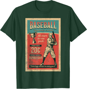 Baseball Card Wrapper Vintage Retro Distressed Hobby T-Shirt - T-Shirt | Forest