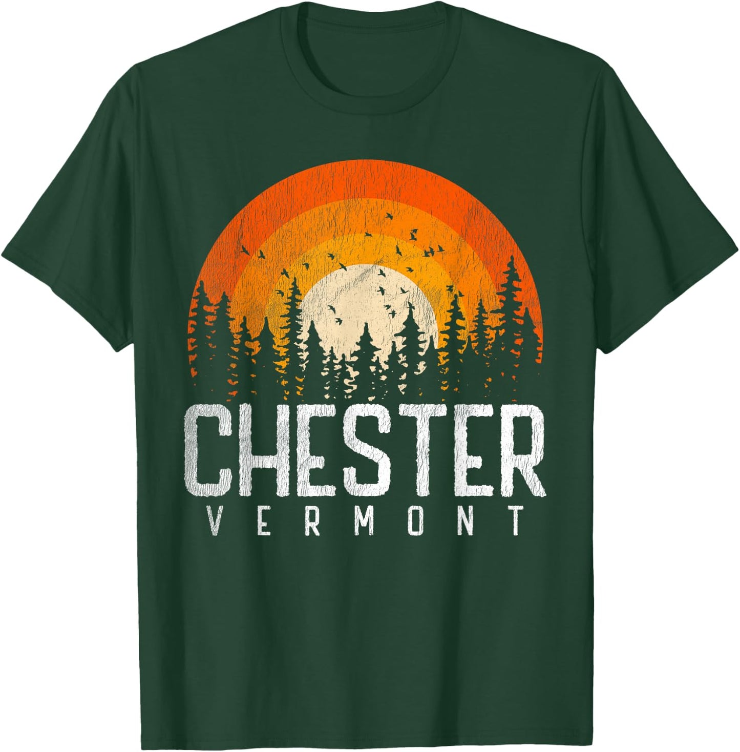 Chester Vermont VT Shirt Vintage 70s 80s 90s Retro City Gift T-Shirt - T-Shirt | Forest