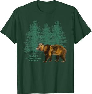 Banff National Park Alberta Canada Bear Trees Vintage Look T-Shirt - T-Shirt | Forest