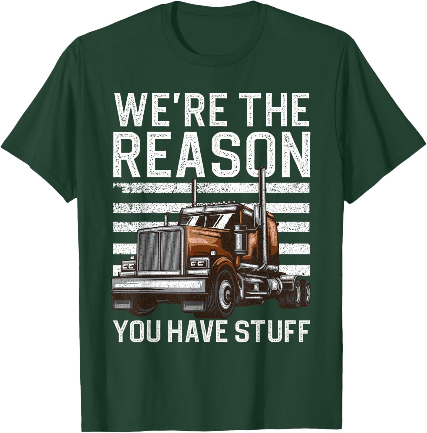 Funny Trucker Design Women Semi Truck Driver Lover T-Shirt - T-Shirt | Forest