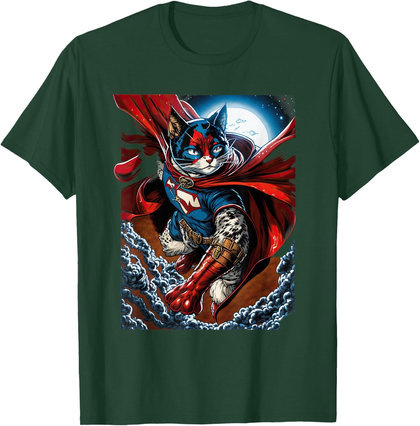 Super Power Superhero Snowshoe Cat Men Women Kids T-Shirt - T-Shirt | Forest