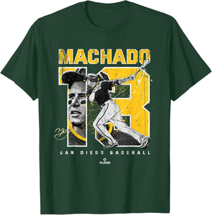 Number and Portrait Manny Machado San Diego MLBPA Small T-Shirt - T-Shirt | Forest