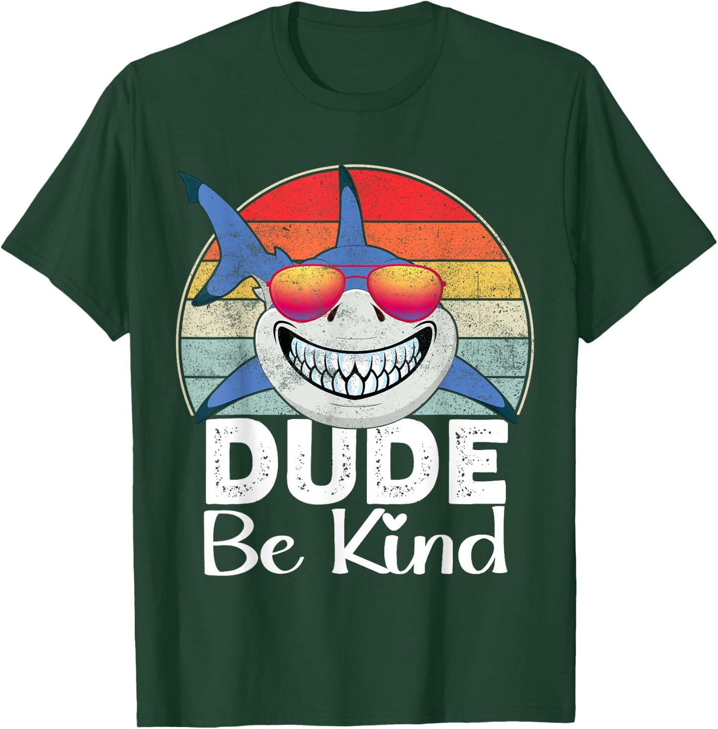 Dude Be Kind Shark Unity Day Orange Anti Bullying 2025 Kids T-Shirt - T-Shirt | Forest