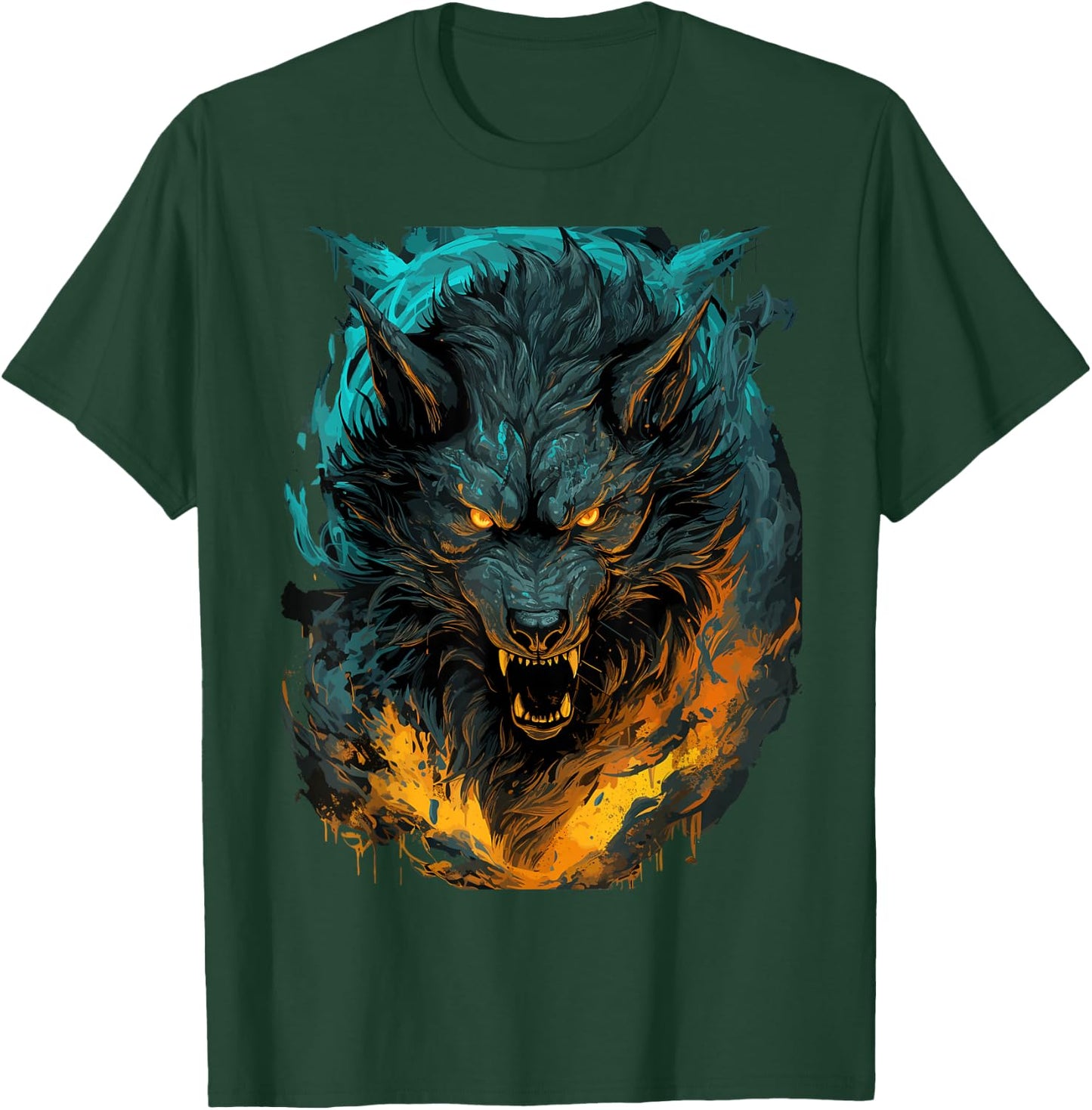 Fenrir Wolf - Norse Mythology - Ragnarok Viking T-Shirt - T-Shirt | Forest