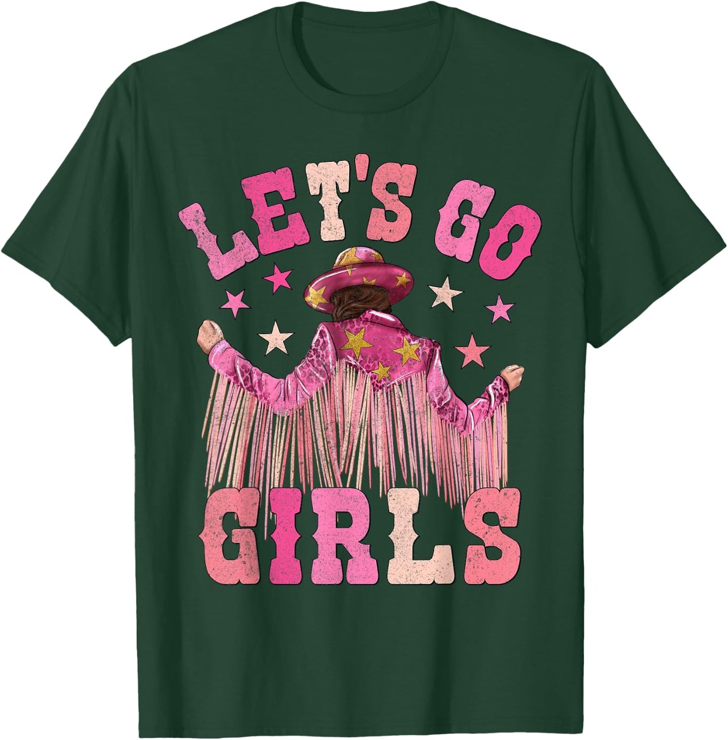 Let's Go Girls Western Country Cowgirl Bachelorette Matching T-Shirt - T-Shirt | Forest