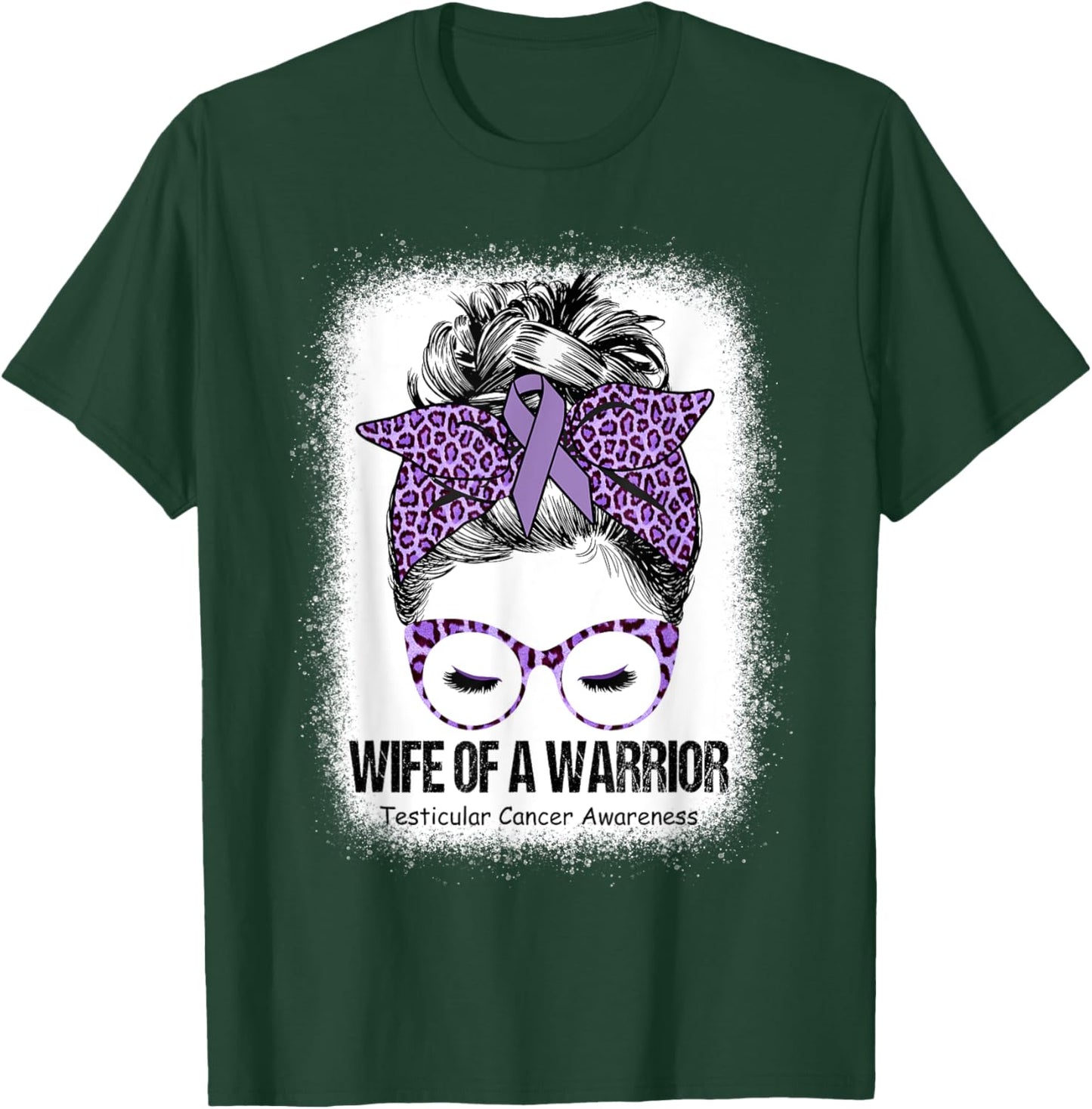 Wife of a Warrior Purple Ribbon Testicular Cancer Awareness T-Shirt - T-Shirt | Forest