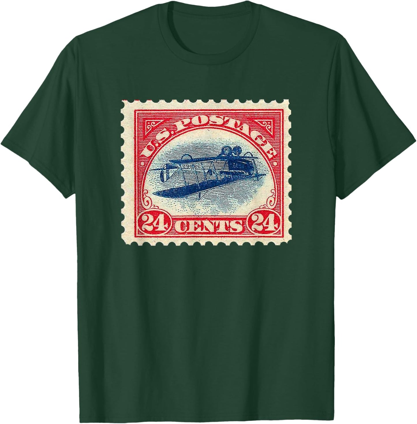 Retro Vintage 1900's Upside Down Jenny Postage Stamp T-Shirt - T-Shirt | Forest