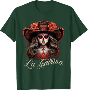 La Catrina Dress Stylish Day of the Dead Costume La Catrina T-Shirt - T-Shirt | Forest