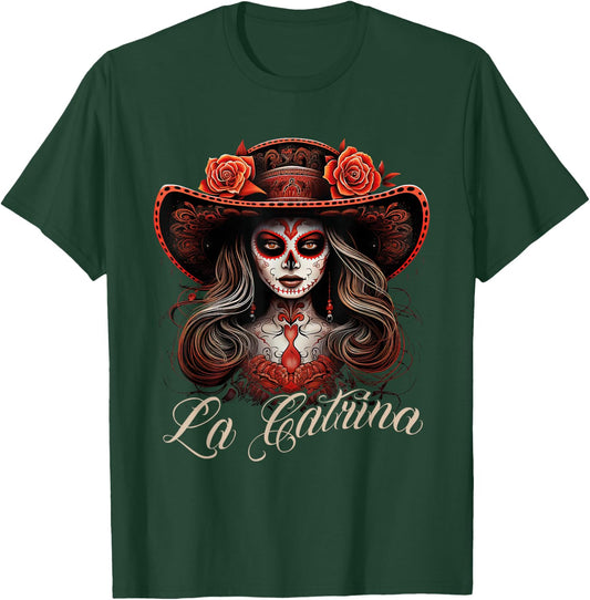 La Catrina Dress Stylish Day of the Dead Costume La Catrina T-Shirt - T-Shirt | Forest