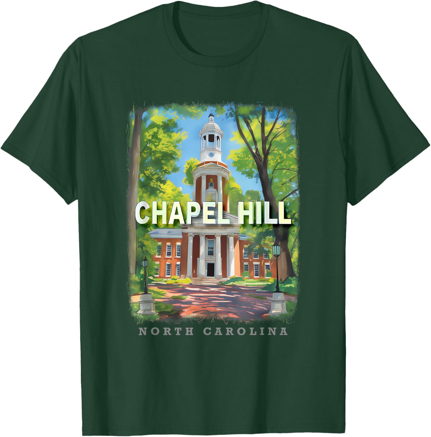 Chapel Hill North Carolina NC Campus Charm SD146 T-Shirt - T-Shirt | Forest