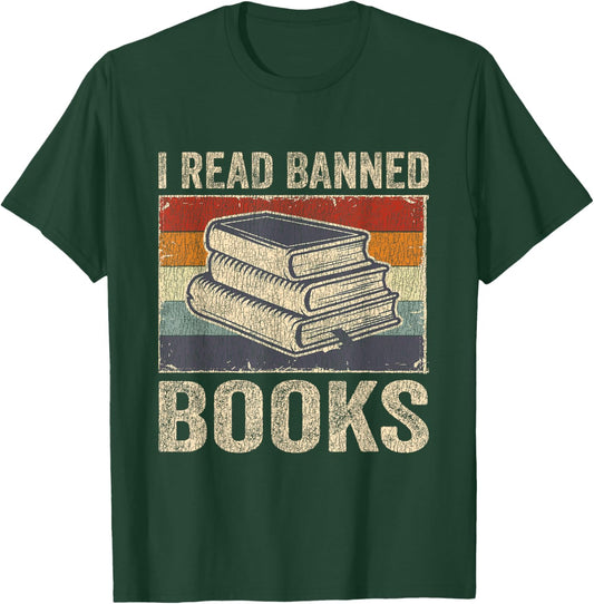 I Read Banned Books Week Librarian Freedom Reader Nerd Men T-Shirt - T-Shirt | Forest