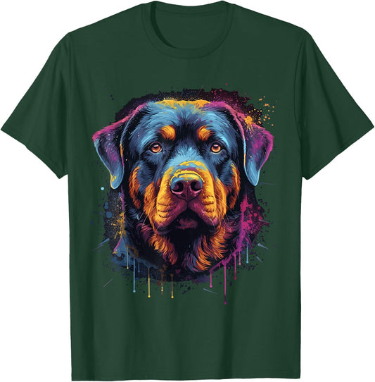 Cute Rottweiler Dog Lover Colorful Men Women Boys Girls T-Shirt - T-Shirt | Forest