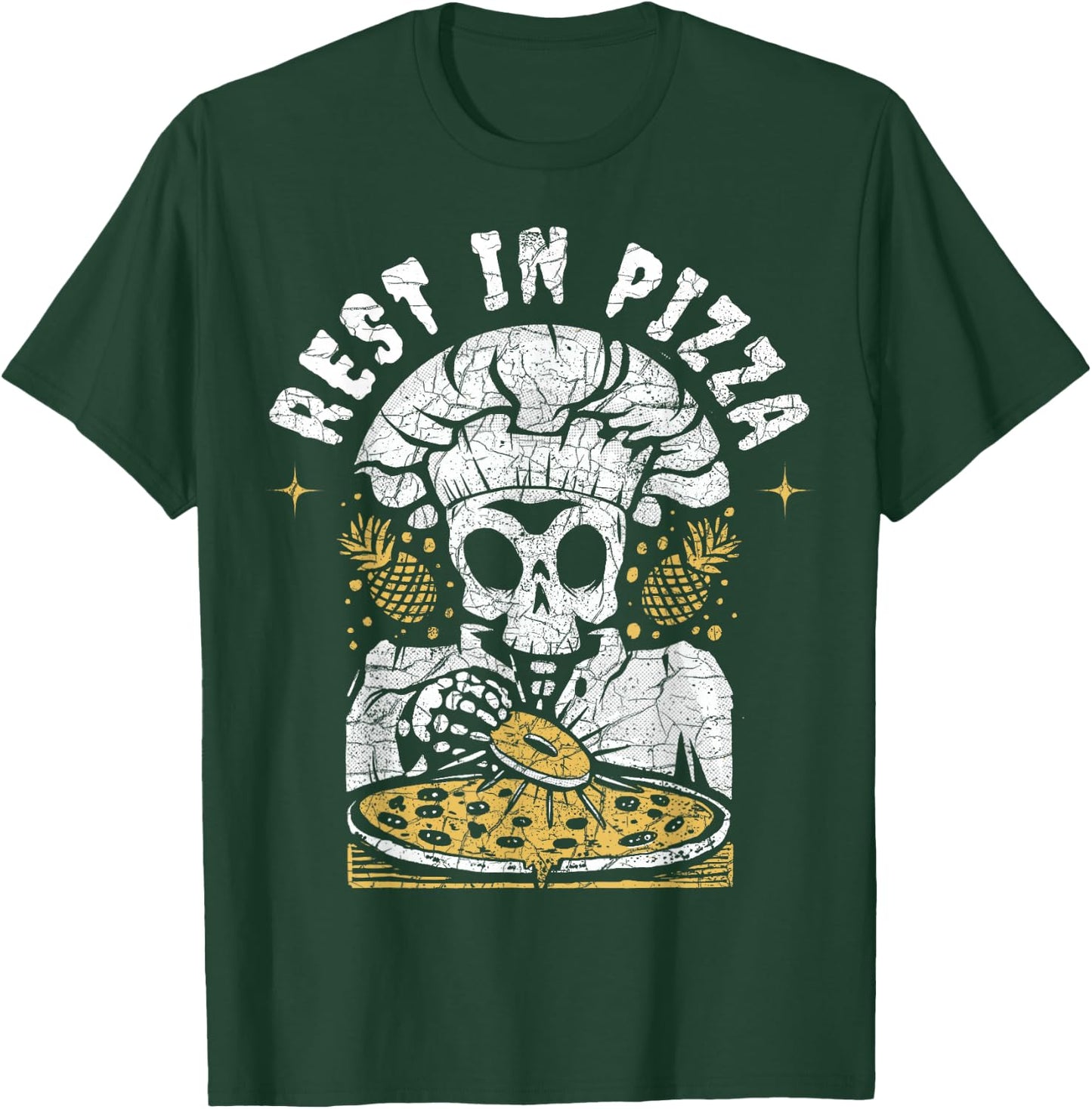 Rest In Pizza Funny Skeleton Halloween T-Shirt - T-Shirt | Forest