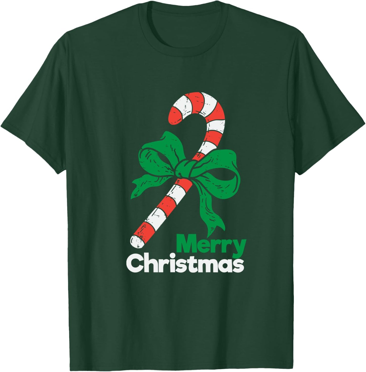 Merry Christmas Candy Canes T-Shirt - T-Shirt | Forest