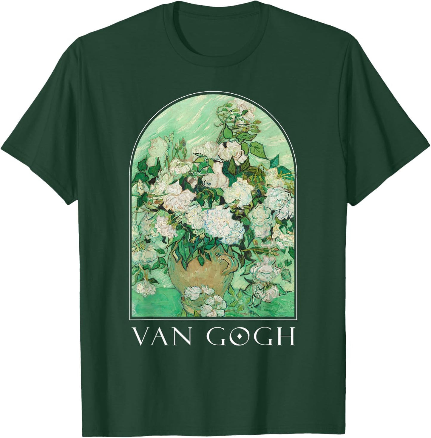 Van Gogh Vase with Pink Roses Classic Art Vintage Aesthetic T-Shirt - T-Shirt | Forest