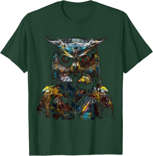Owl artwork - bird art animal owl T-Shirt - T-Shirt | Forest
