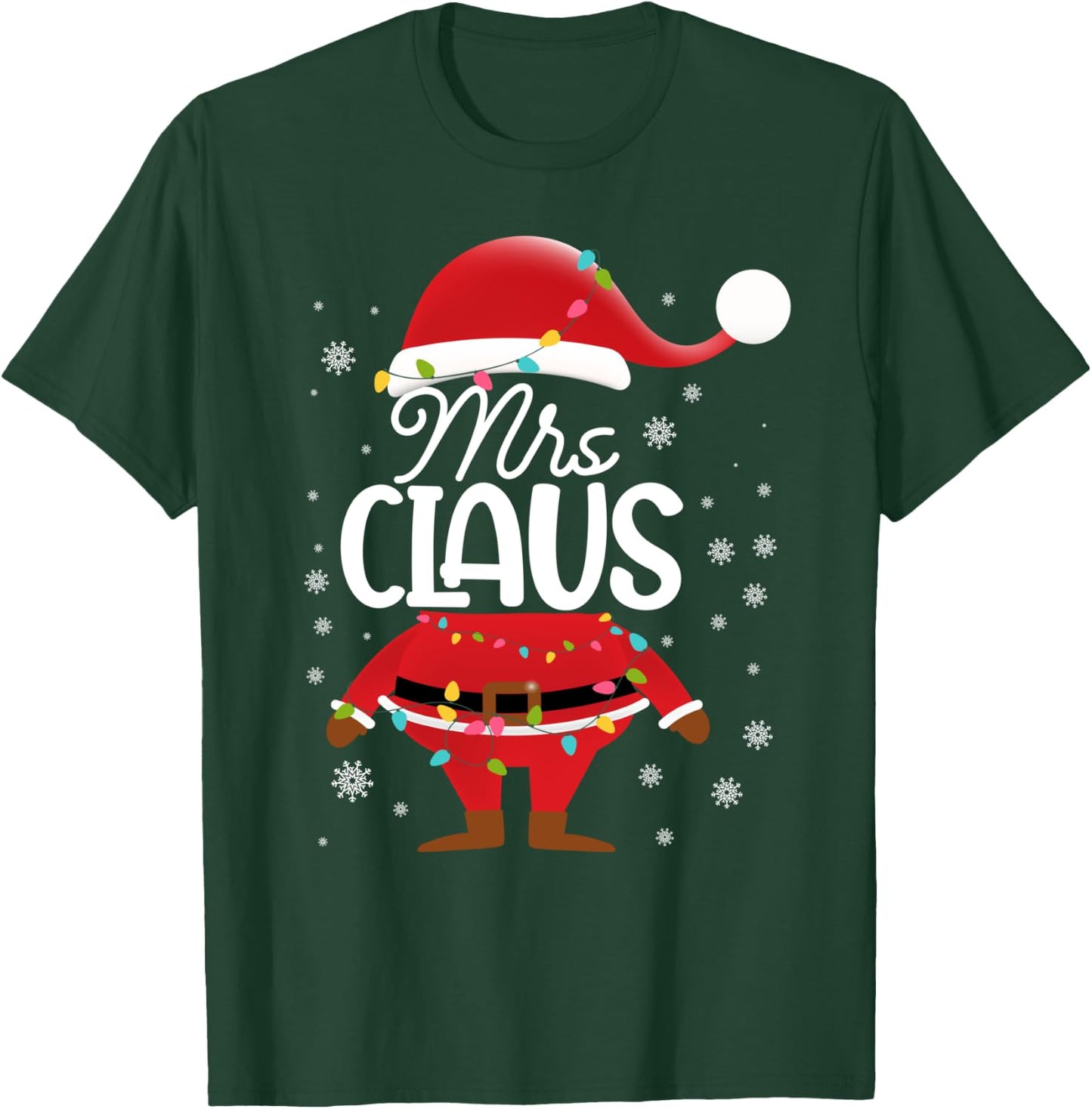 Family Santa Mrs Claus Matching Christmas Women Mom Wife T-Shirt - T-Shirt | Forest