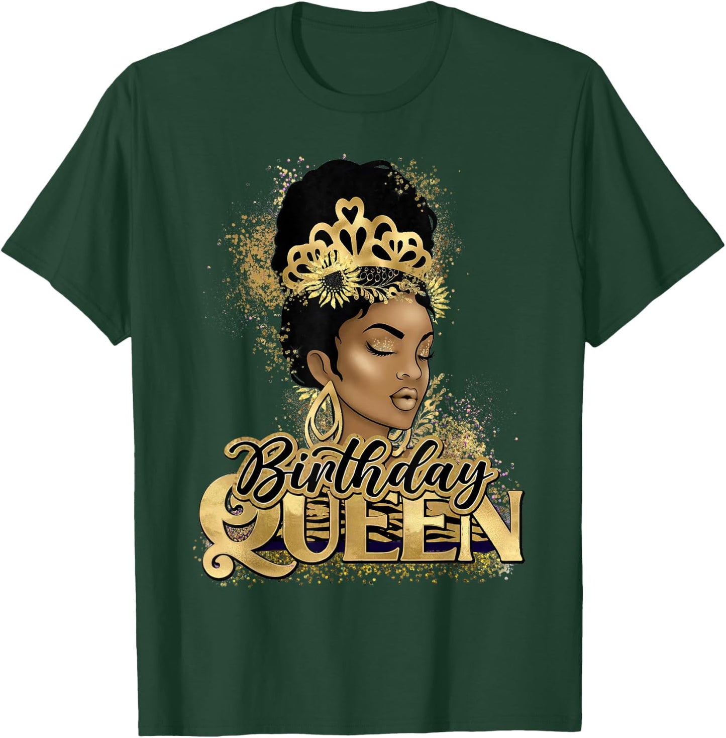 Birthday Queen African American Black Woman T-Shirt - T-Shirt | Forest