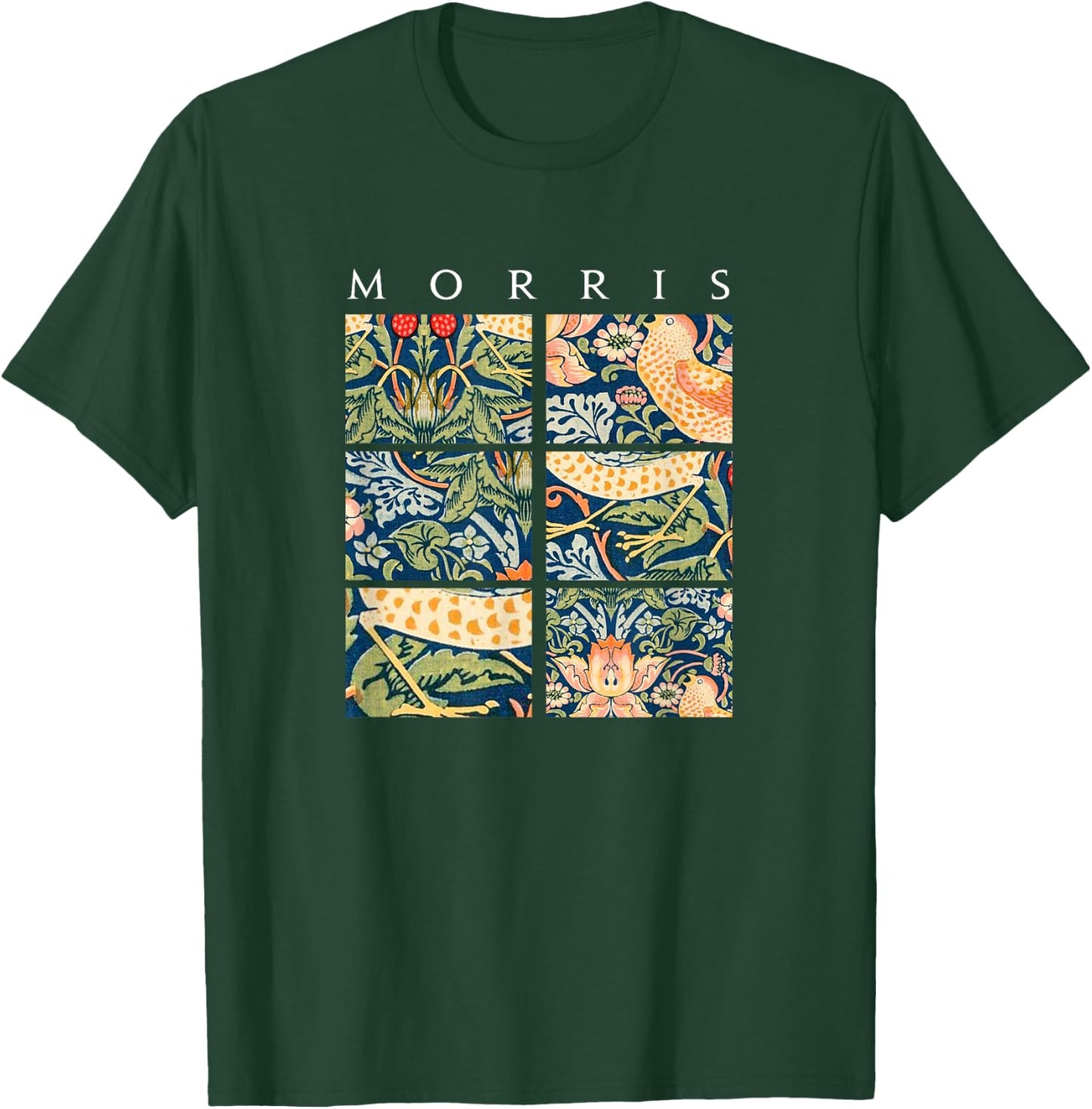Strawberry Thief William Morris Arts and Craft Style Pattern T-Shirt - T-Shirt | Forest