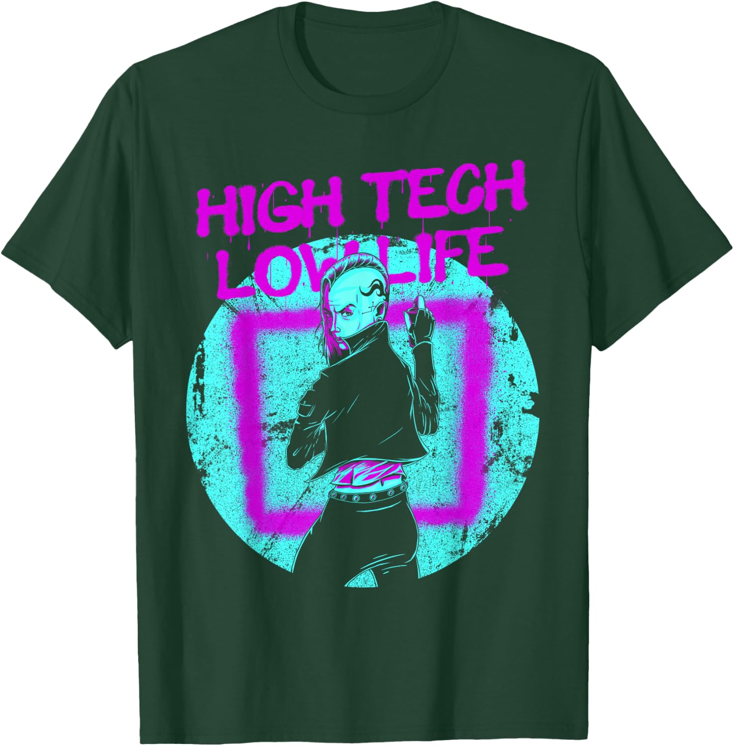 Cyberpunk High Tech Low Life Japanese Aesthetic Futuristic T-Shirt - T-Shirt | Forest