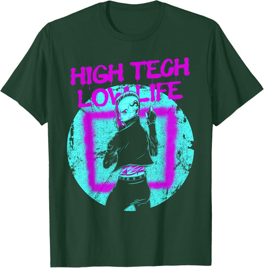 Cyberpunk High Tech Low Life Japanese Aesthetic Futuristic T-Shirt - T-Shirt | Forest