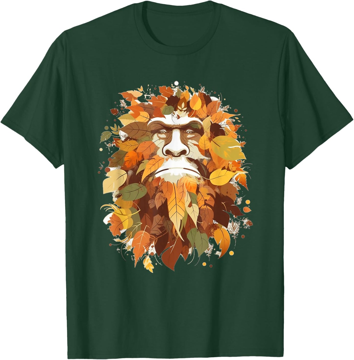 Bigfoot Fall Leaves Thanksgiving Day Sasquatch Autumn T-Shirt - T-Shirt | Forest