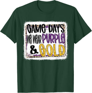 On Gameday Football We Wear Purple And Gold School Spirit T-Shirt - T-Shirt | Forest