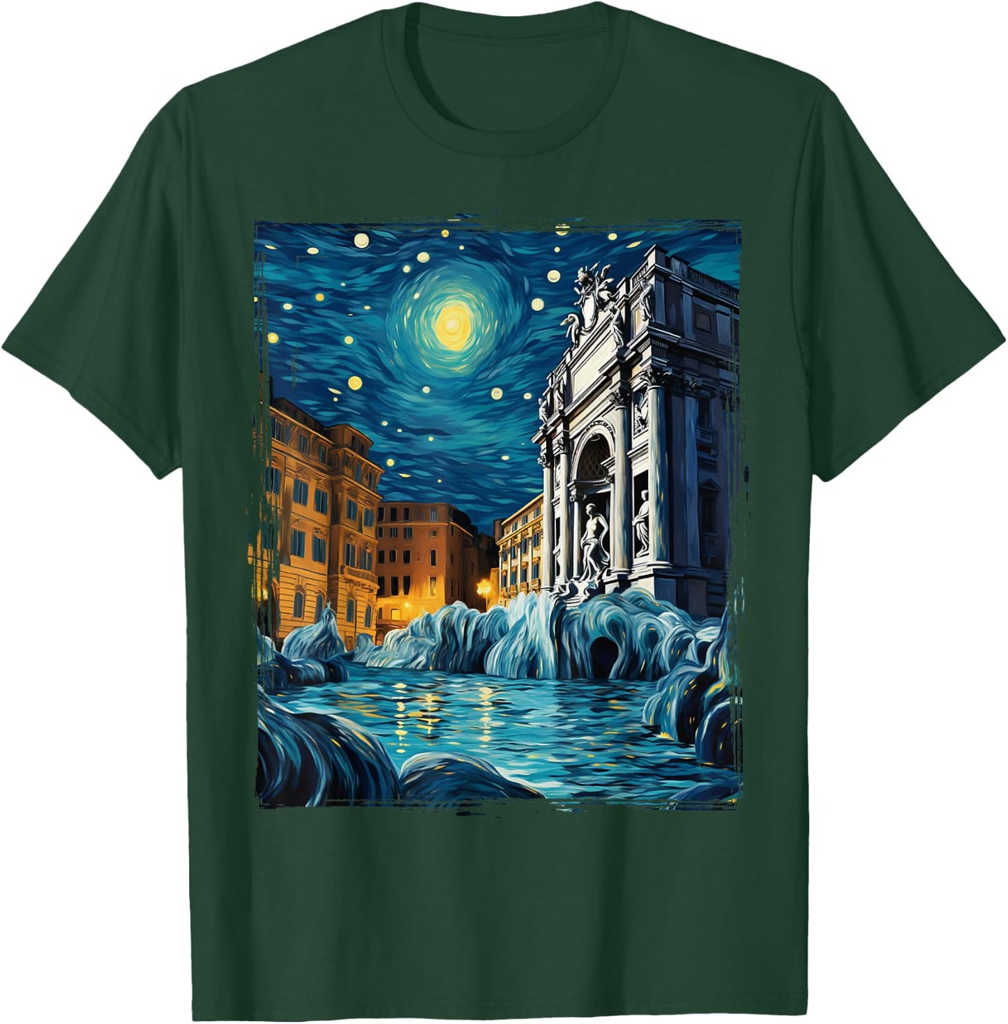Cool Vintage Rome Italy Souvenir Rome Italy Trevi Fountain T-Shirt - T-Shirt | Forest