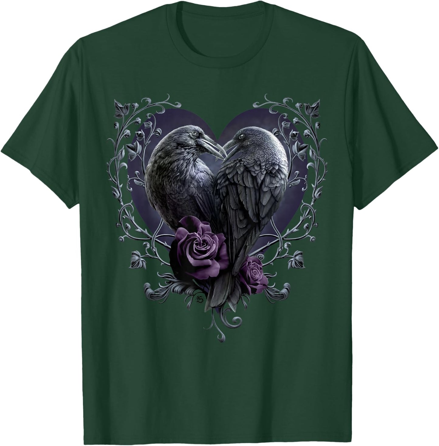 Spiral Original - Raven Heart - Gothic Ravens T-Shirt - T-Shirt | Forest