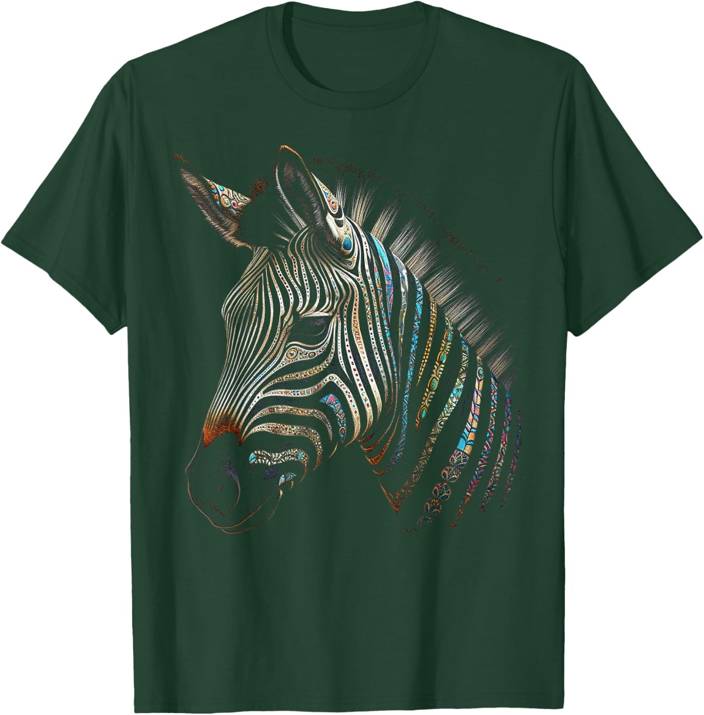 Zebra Lover Artwork | Animal Motif Zebra T-Shirt - T-Shirt | Forest