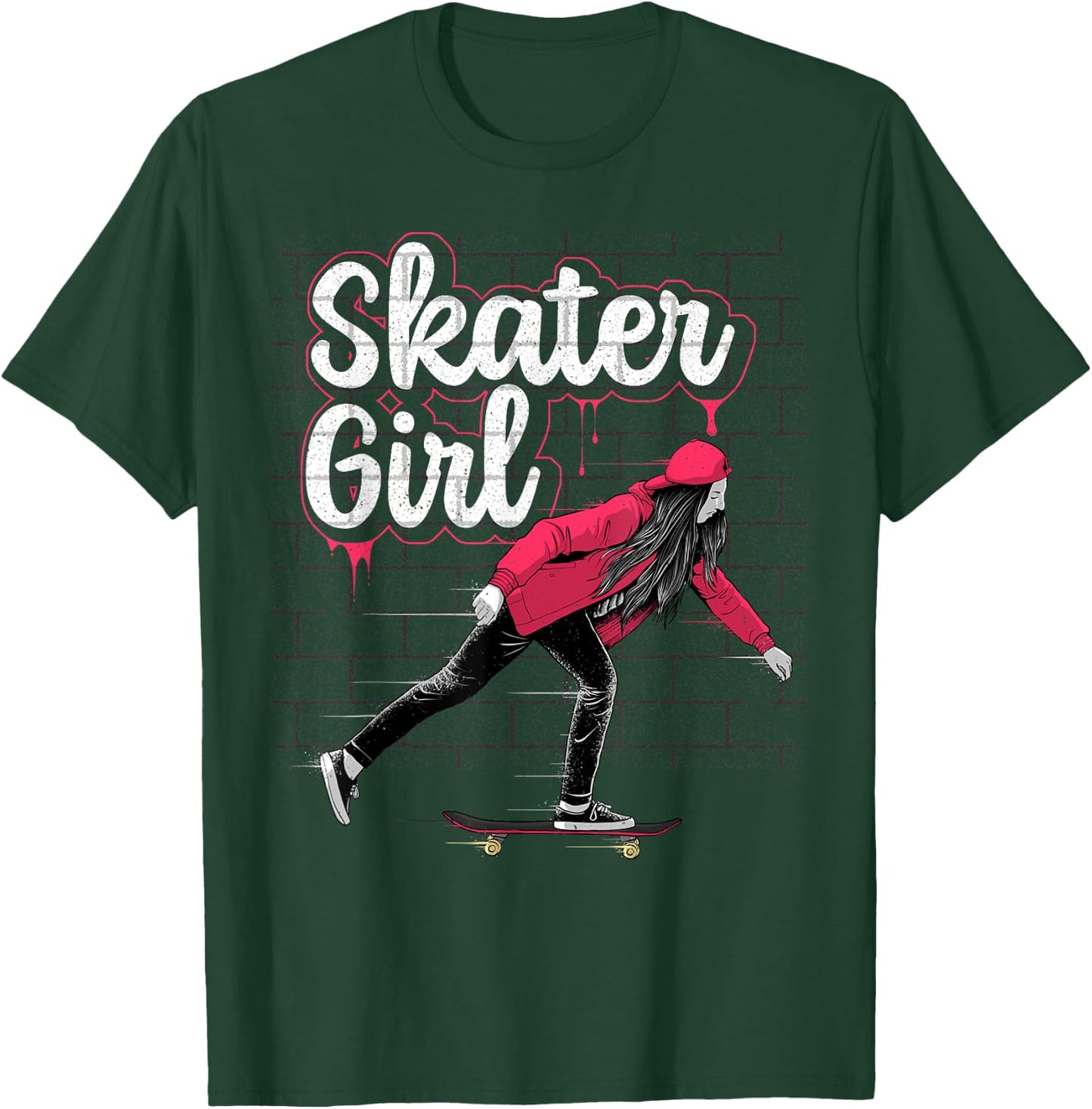 Cool Skateboard Art For Teen Girls Kids Skateboarding Skater T-Shirt - T-Shirt | Forest