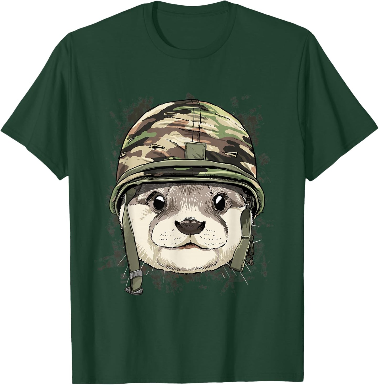 Otter Soldier Veteran Army Otter Aquatic Animal Lover T-Shirt - T-Shirt | Forest