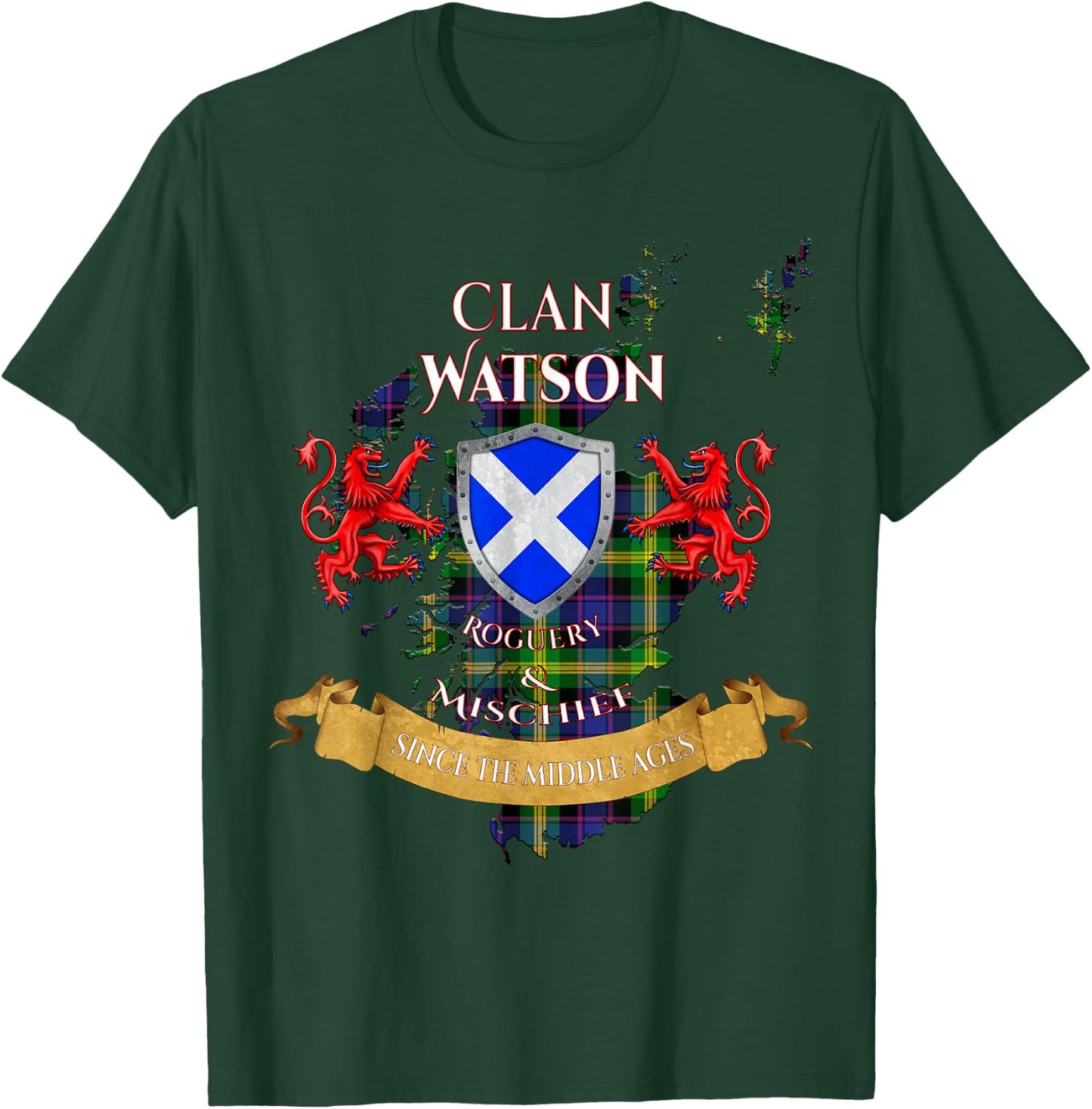 Watson Scottish Family Clan Middle Ages Mischief T-Shirt - T-Shirt | Forest