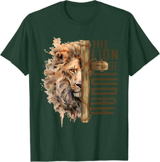The Lion Of Judah Jesus Revelation Inspirational Christian T-Shirt - T-Shirt | Forest