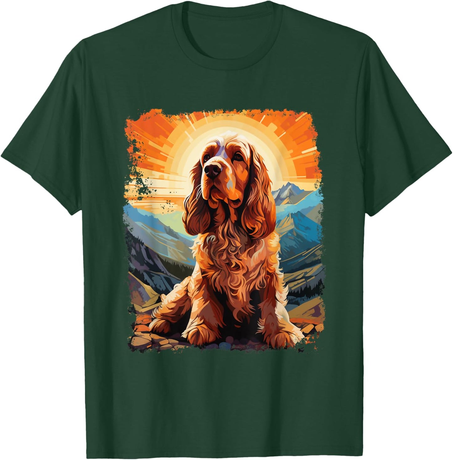 Dog Cocker Spaniel Men Women Kids T-Shirt - T-Shirt | Forest