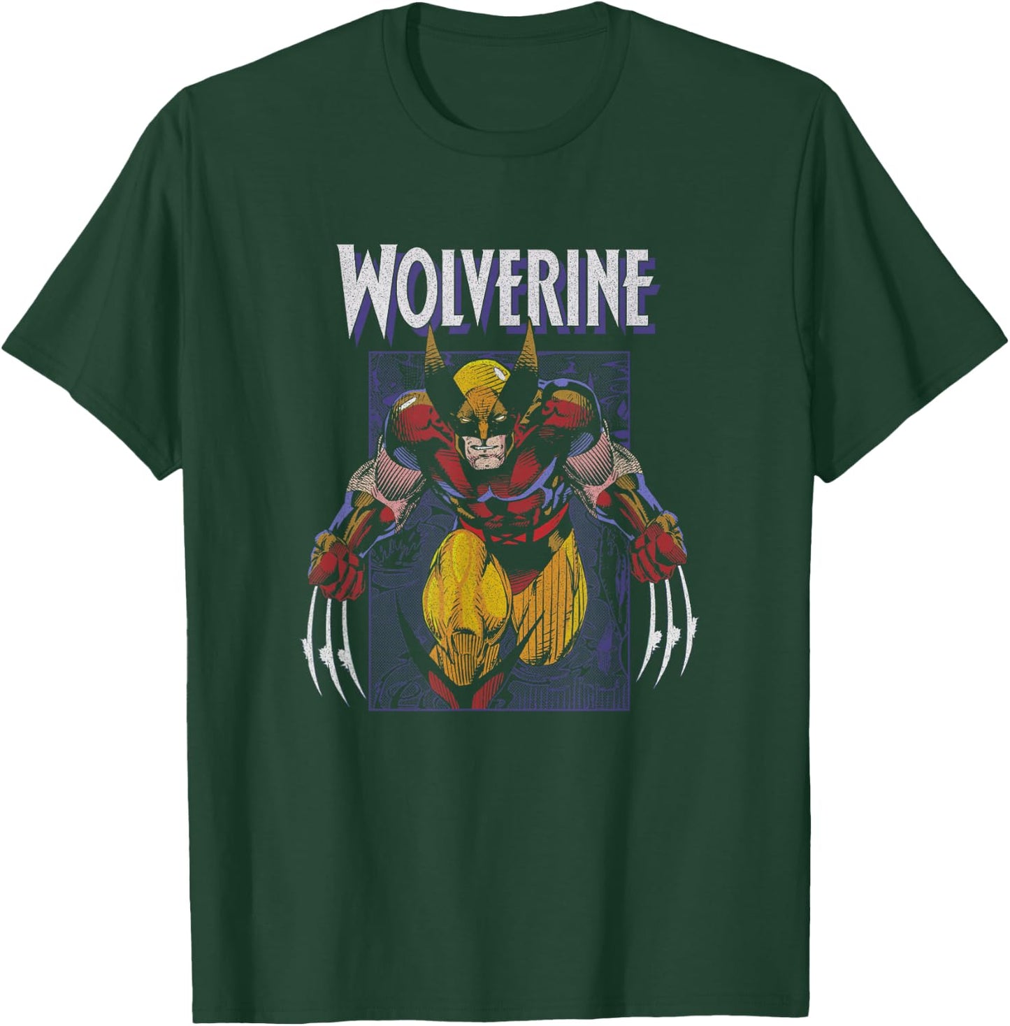 Marvel X-Men Wolverine Preying Vintage Portrait T-Shirt - T-Shirt | Forest
