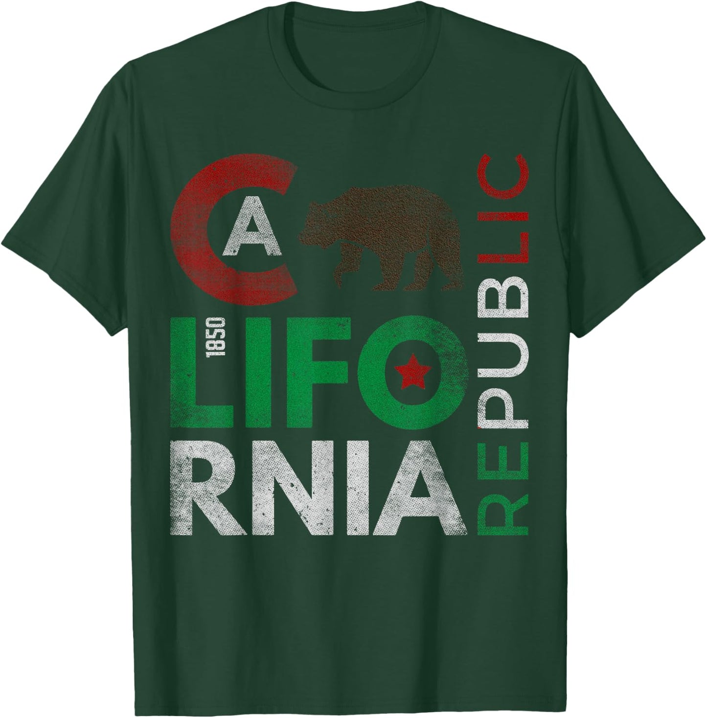 California State CA Cali California Republic The West Coast T-Shirt - T-Shirt | Forest