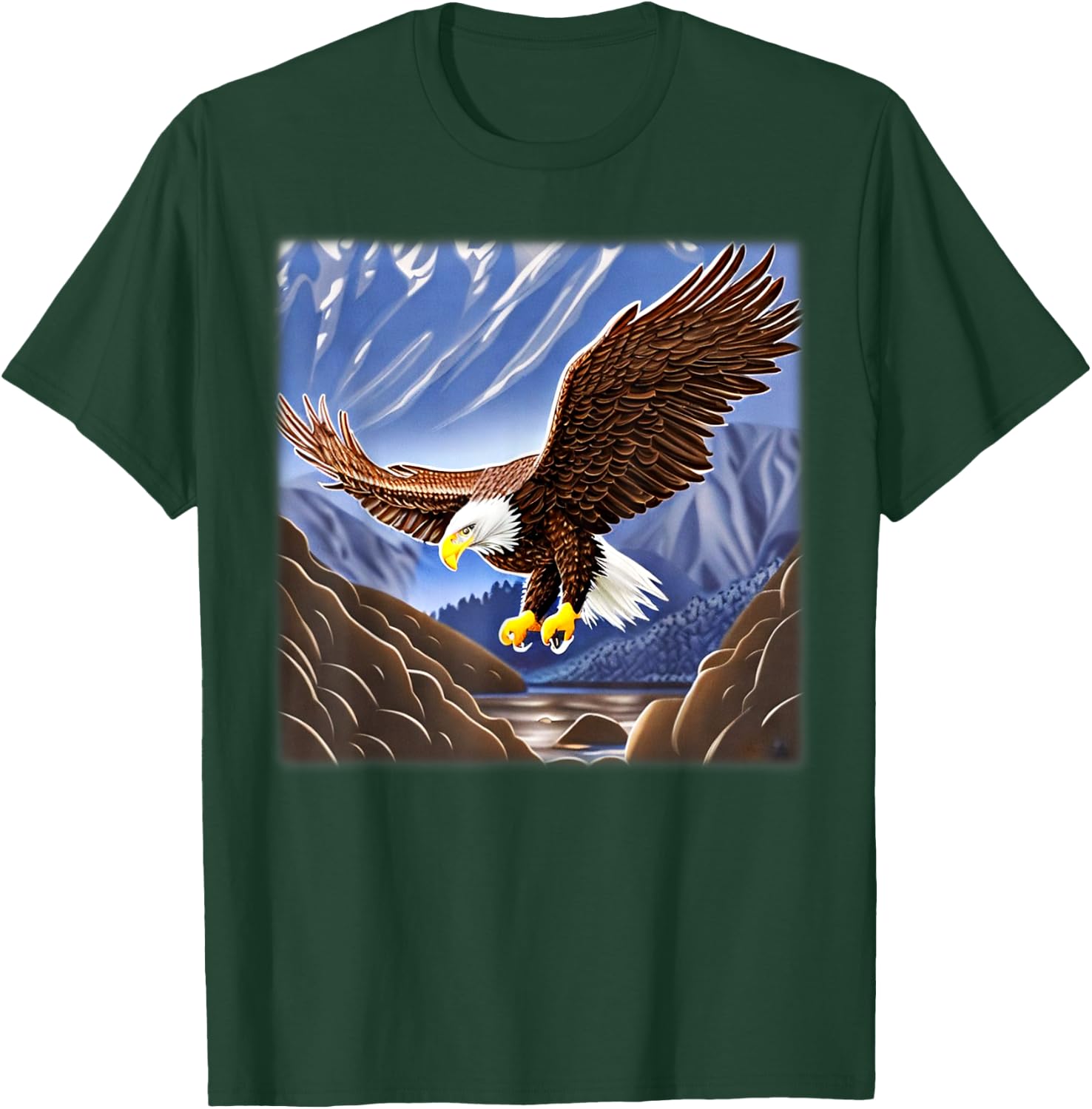 Bald Eagle imprint american bird animal head art motif T-Shirt - T-Shirt | Forest