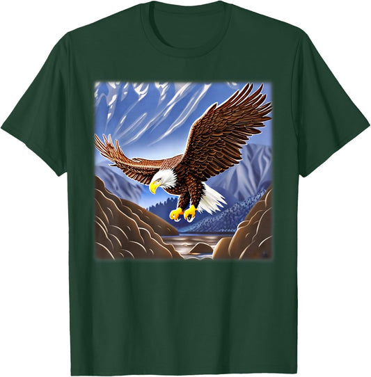 Bald Eagle imprint american bird animal head art motif T-Shirt - T-Shirt | Forest
