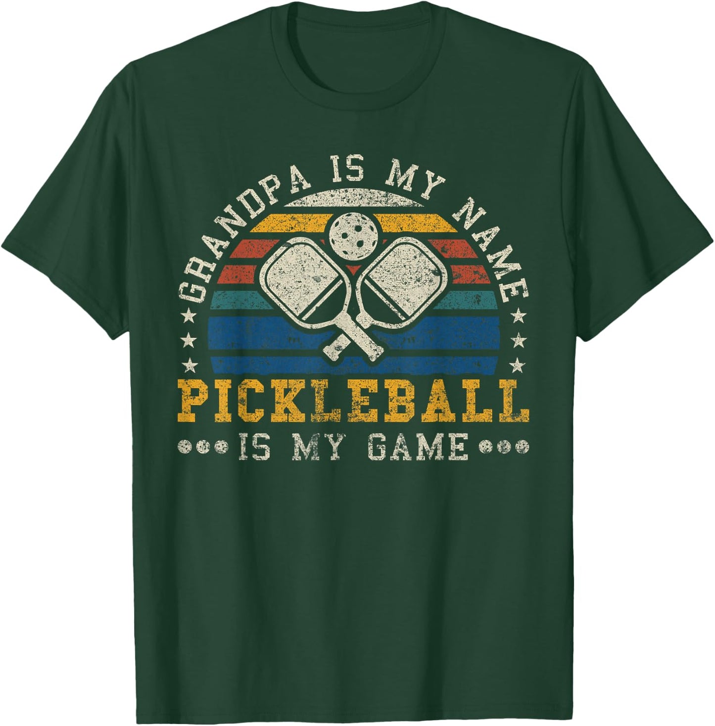 Grandpa Is My Name Pickleball Is My Game Pickleball Grandpa T-Shirt - T-Shirt | Forest