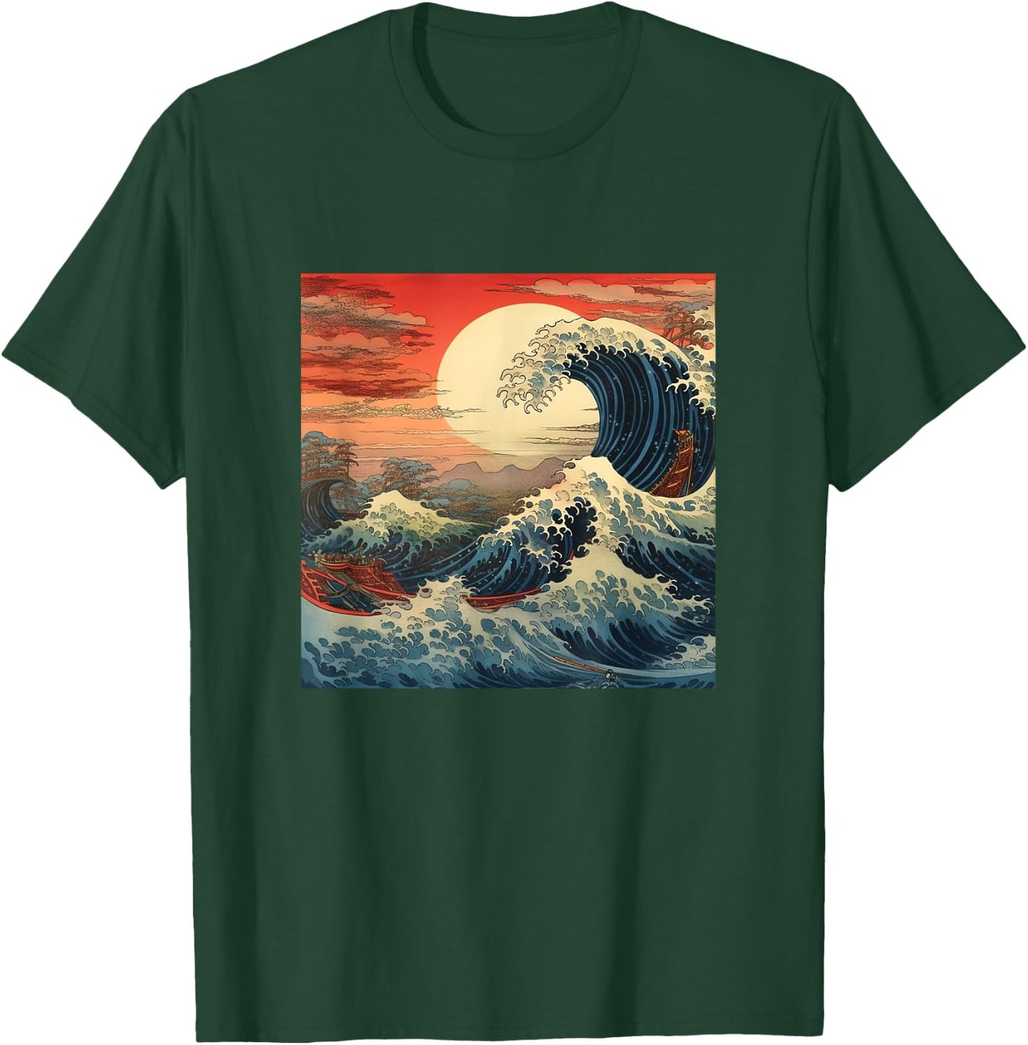 Vintage Japanese Art Cherry Blossoms Japan Woodblock T-Shirt - T-Shirt | Forest