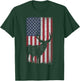 Deer Hunting Mule Deer Buck US Flag - American Retro T-Shirt - T-Shirt | Forest