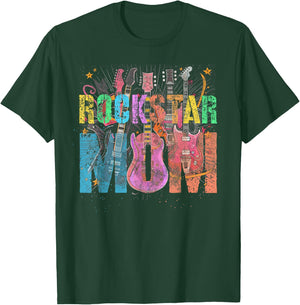 Vintage ROCKSTAR MOM Rockin' Mama Birthday Mommy Squad T-Shirt - T-Shirt | Forest