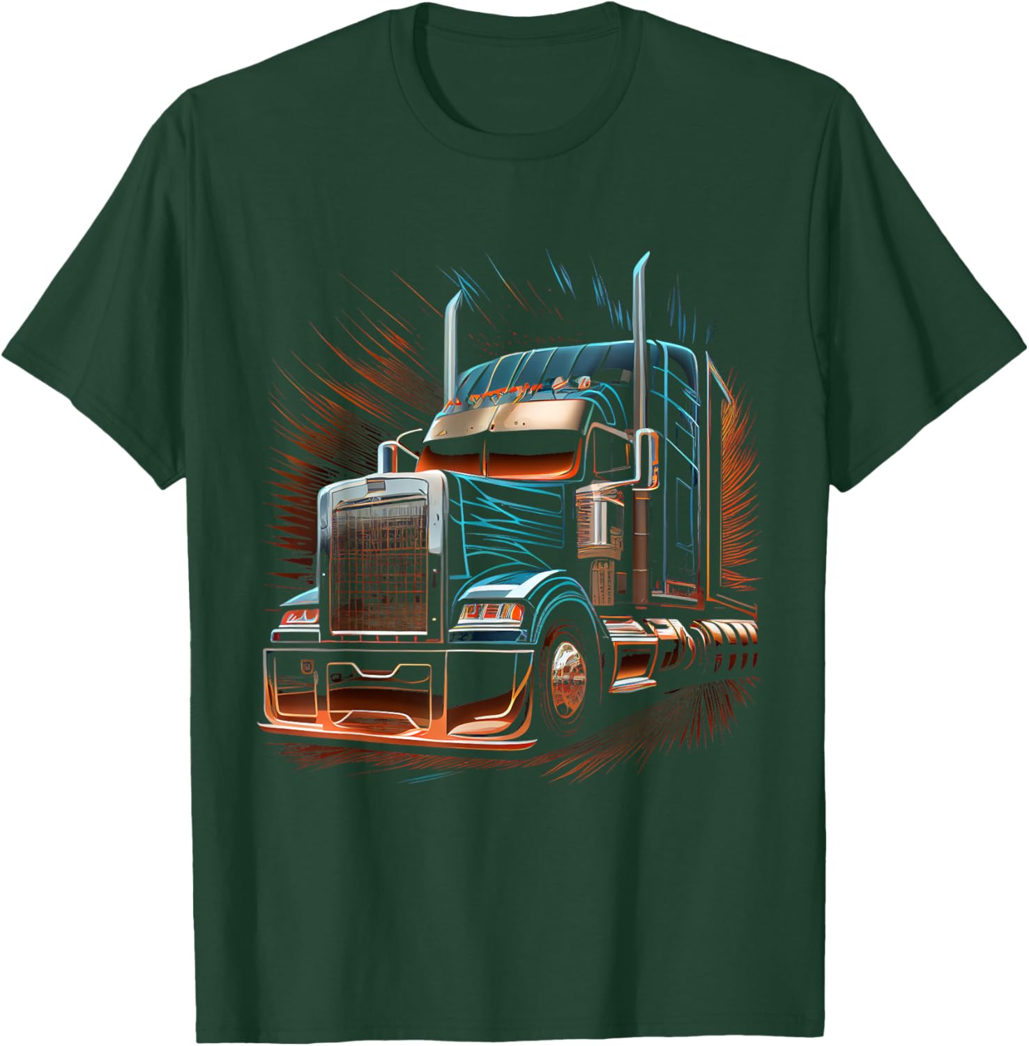 Truck Driver 18 Wheel Trucker T-Shirt - T-Shirt | Forest