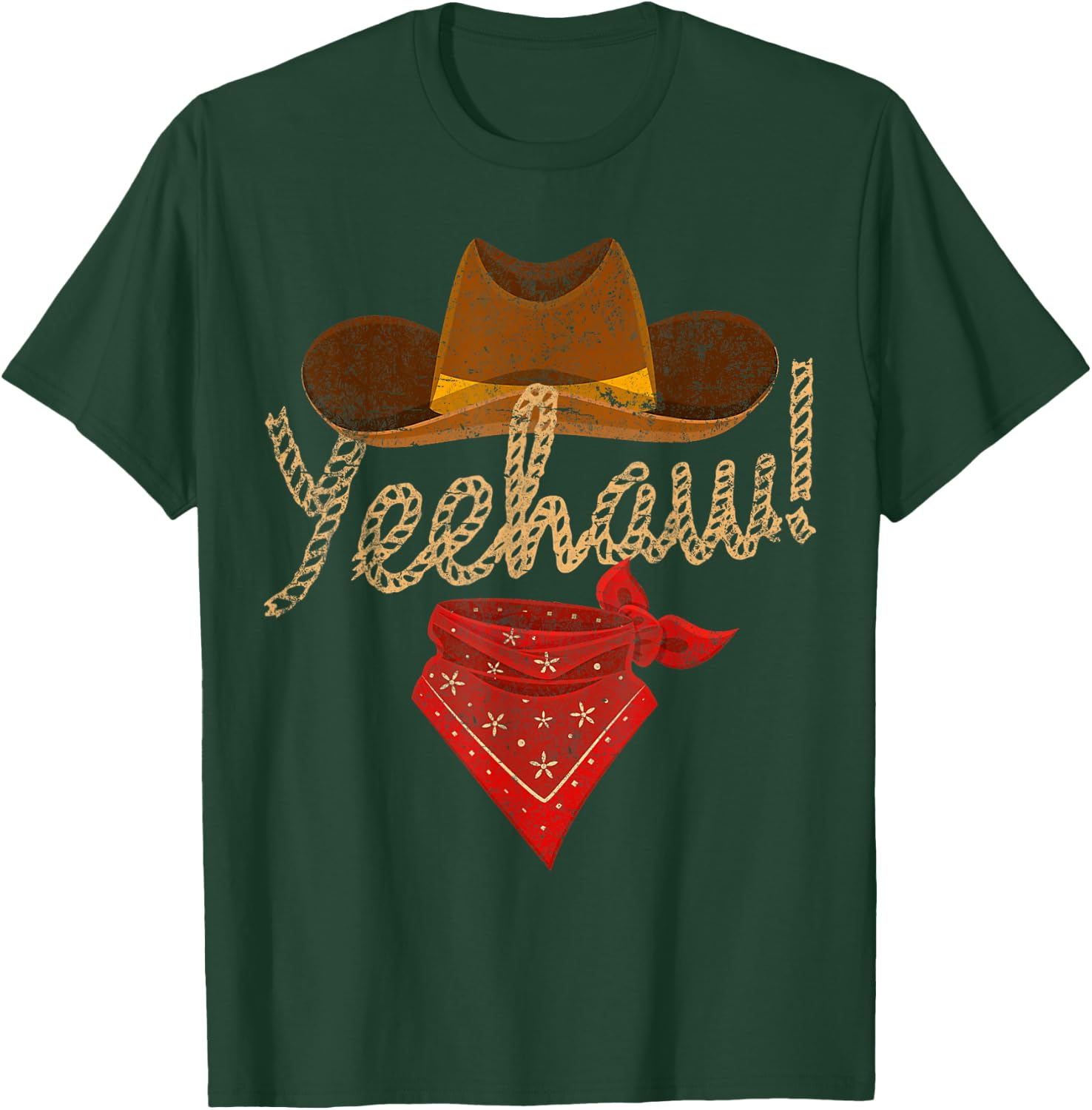 Yeehaw Cowboy Cowgirl Western Country Howdy Southern Yee Haw T-Shirt - T-Shirt | Forest
